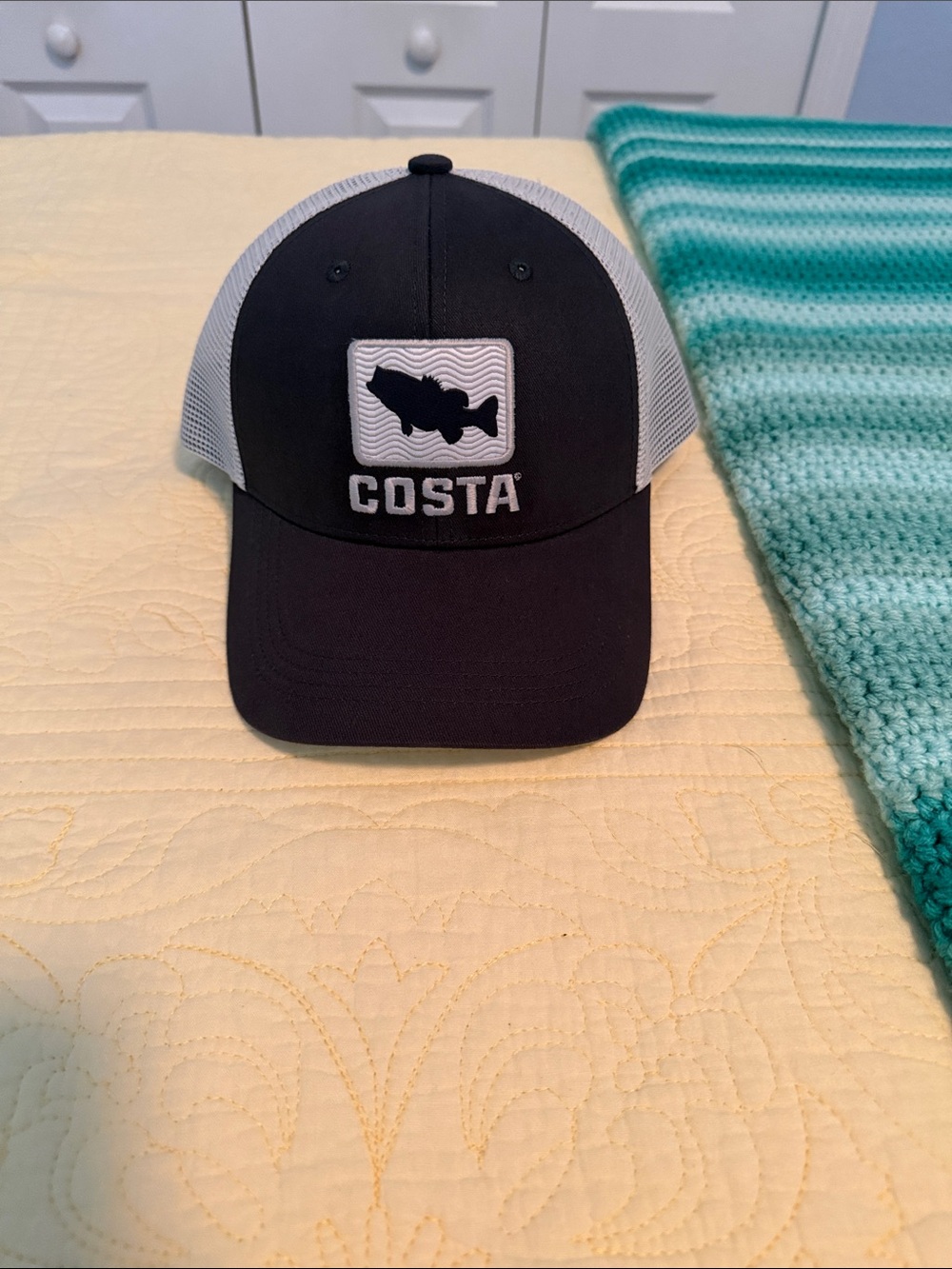 Costa Black Front with Gray Mesh Trucker Hat